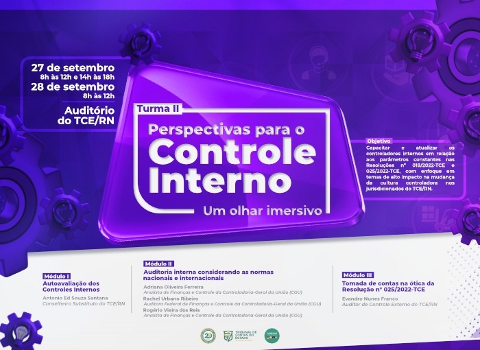 Inscrições abertas para capacitação em controle interno